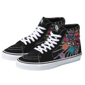 Vans Women's Black Floral High-Top Sneakers